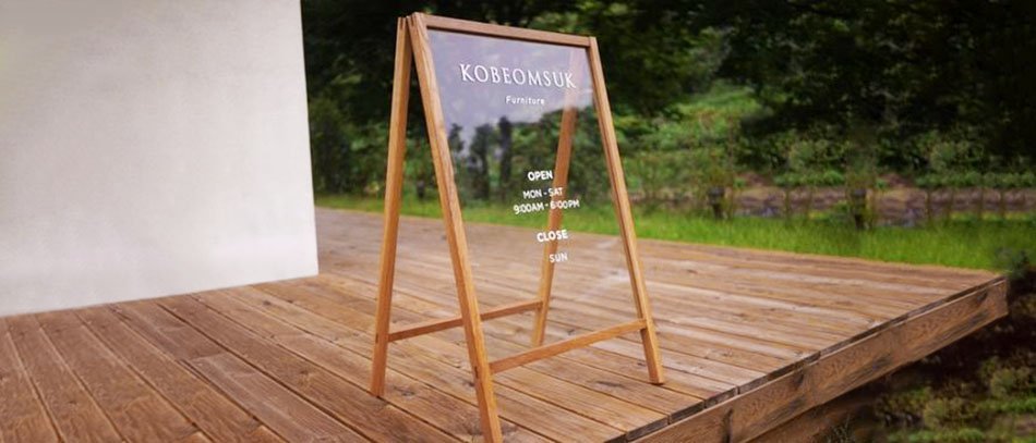 Kobeomsuk a-frame stand from clear acryl