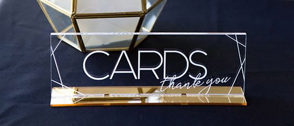 Cards acrylic tabletop sign