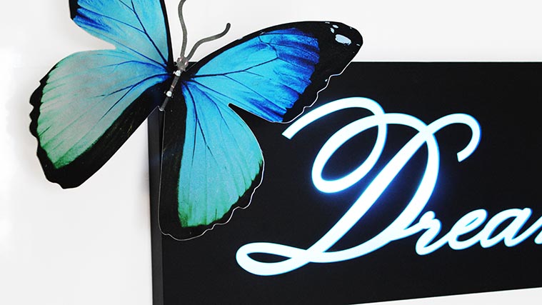 Acrylic and aluminum sign