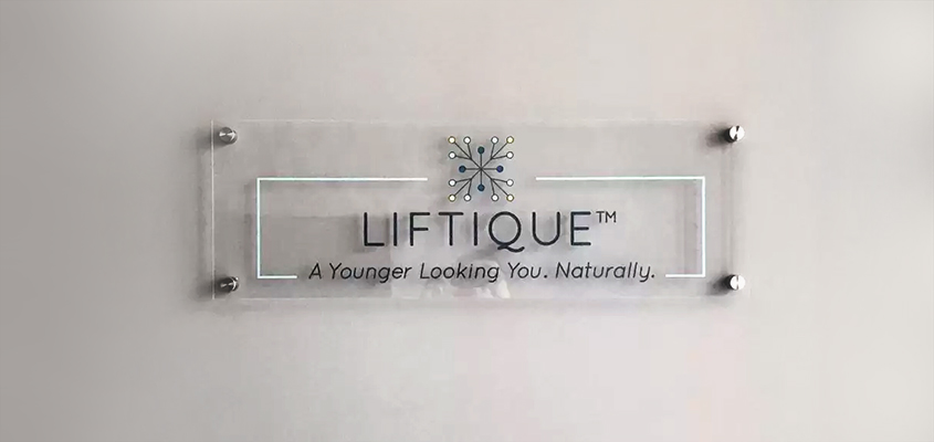 Liftique sustainable marketing board made of acrylic material