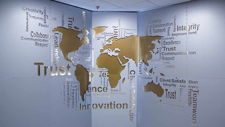 Aluminum World map sign
