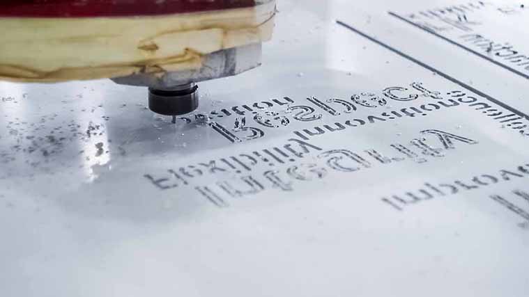 Aluminum sign cutting process