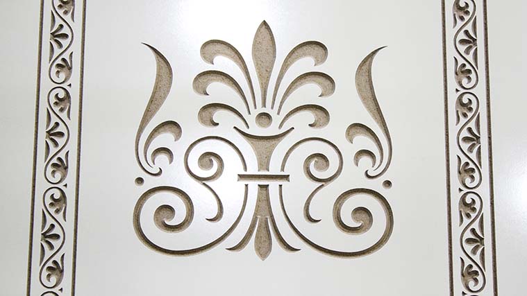 Beautifully cut wooden sign