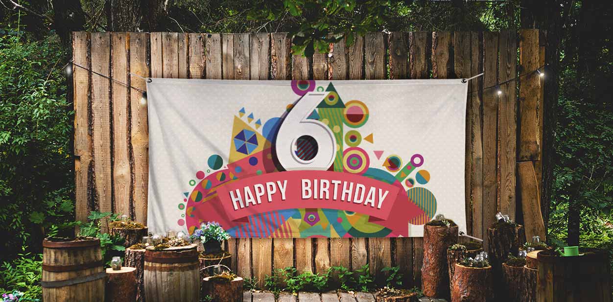 Festive birthday decorative banner