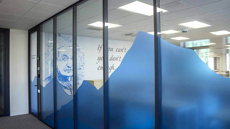 Blue window frosted decals