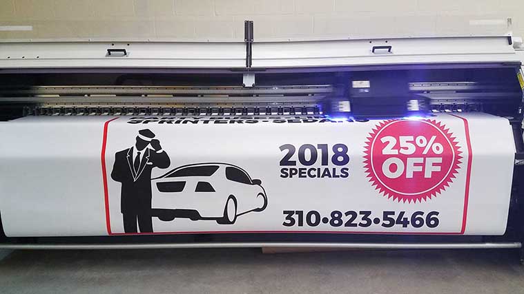 Car service banner printing