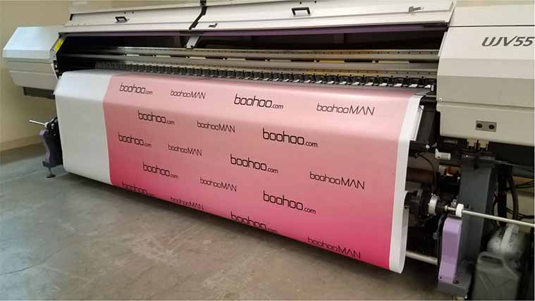 Clothing company banner printing