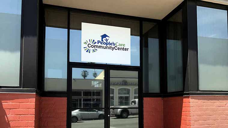 Community center window decal