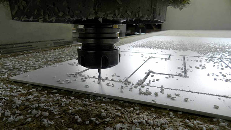 Cutting a PVC board