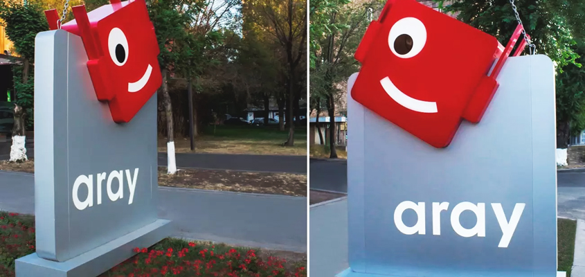 Aray outdoor advertising made from eco-friendly dibond material