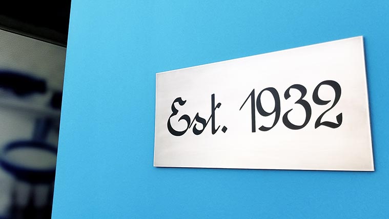 Elegant aluminum sign