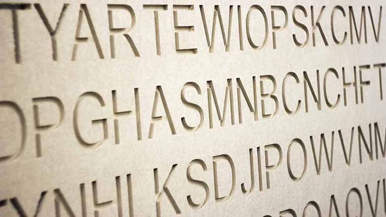 Engraved wooden letters
