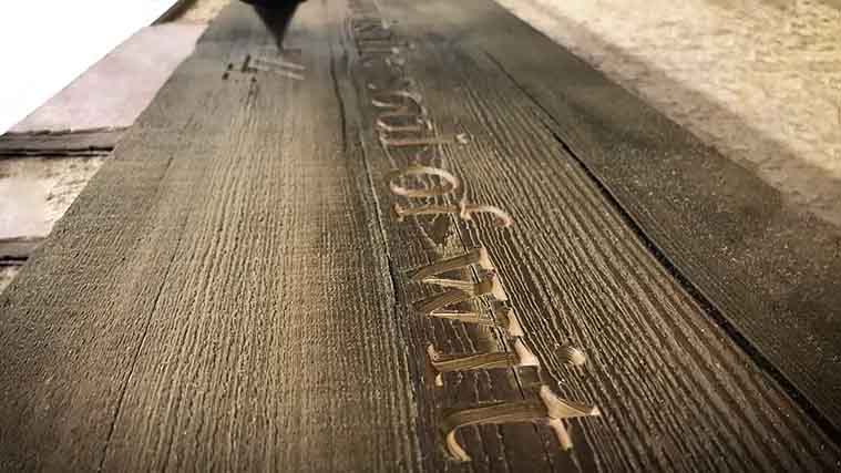 Engraving letters on wood