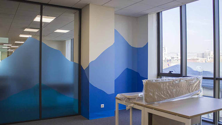 Frosted vinyl wall decals
