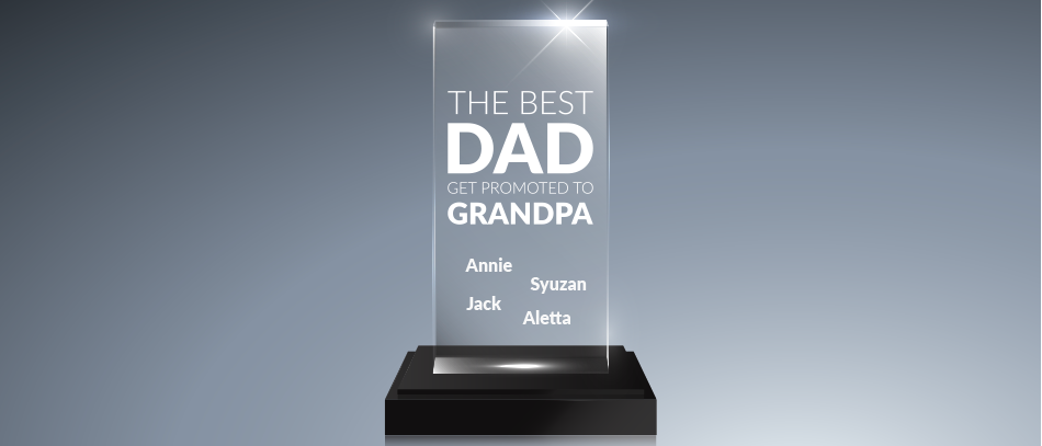 The best dad get promoted to grandpa acrylic blank award