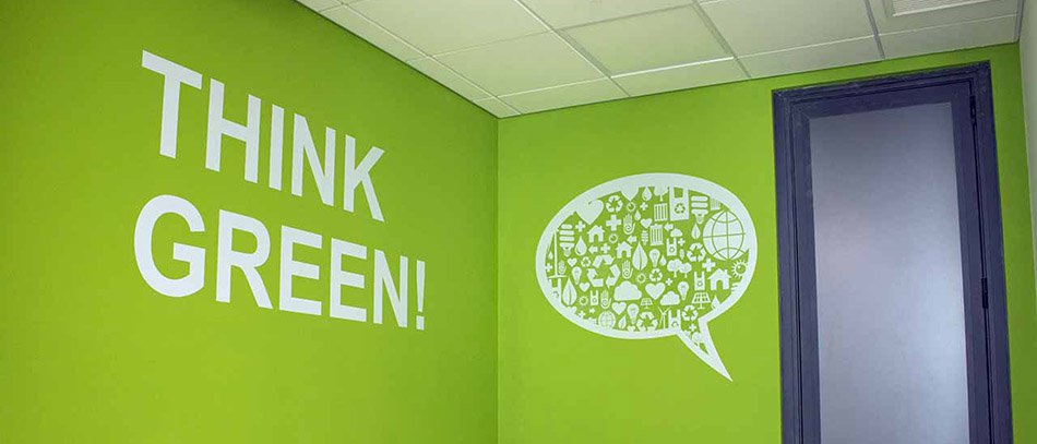 Think Green vinyl stickers