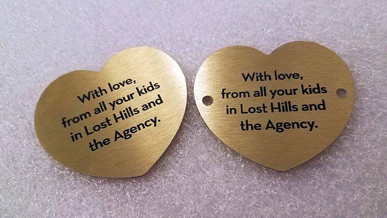 Heart-shaped aluminum signs