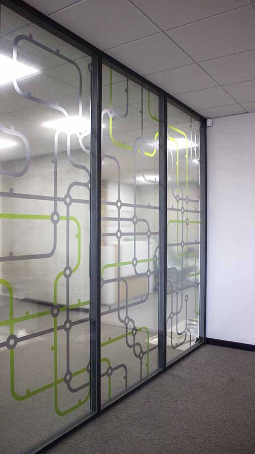 Window Decals As An Office Glass Door Decoration
