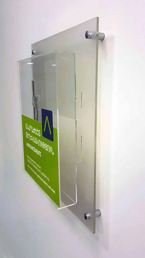 Office acrylic signs