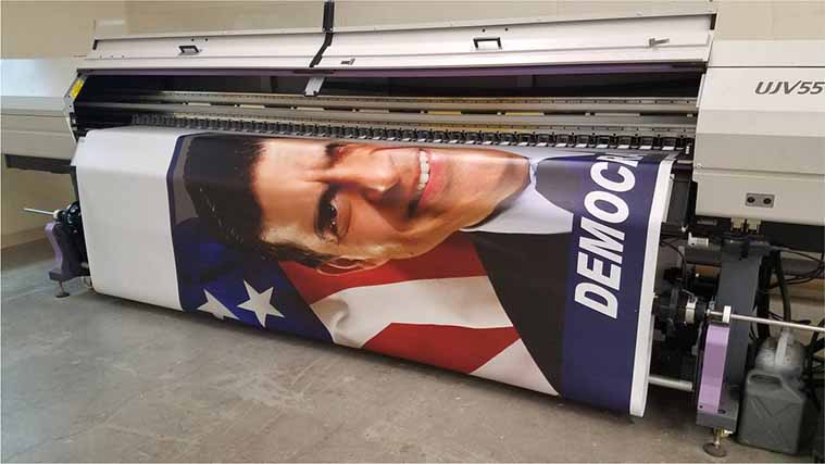 Political banner printing