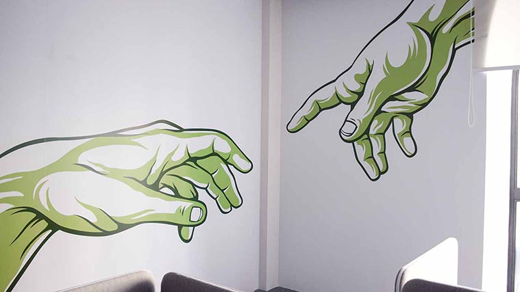 Printed vinyl wall decal