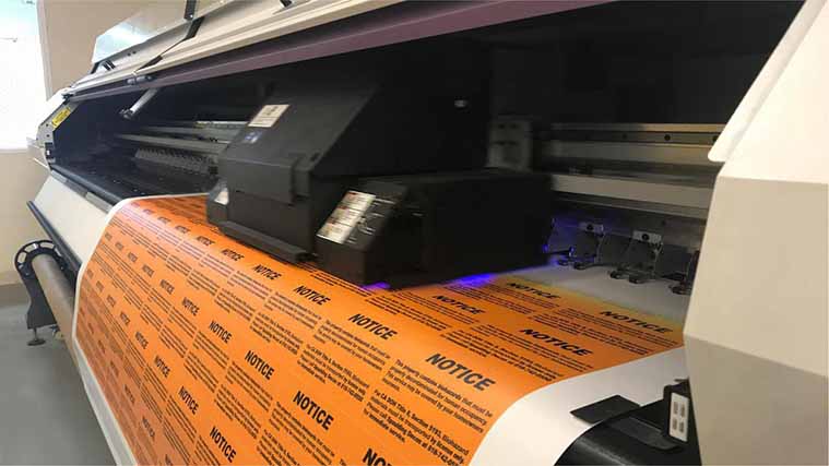 Printing notice stickers