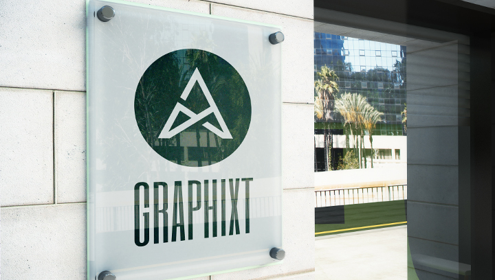 Graphixt reverse printed acrylic sign displaying the brand name and logo