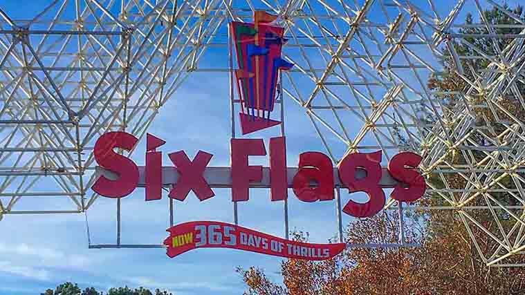 Six Flags Acrylic Sign