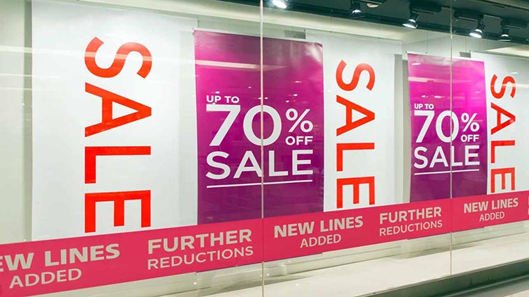 Storefront sales banners