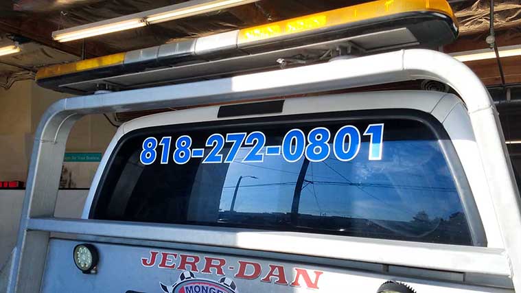 Truck with vehicle wrapping