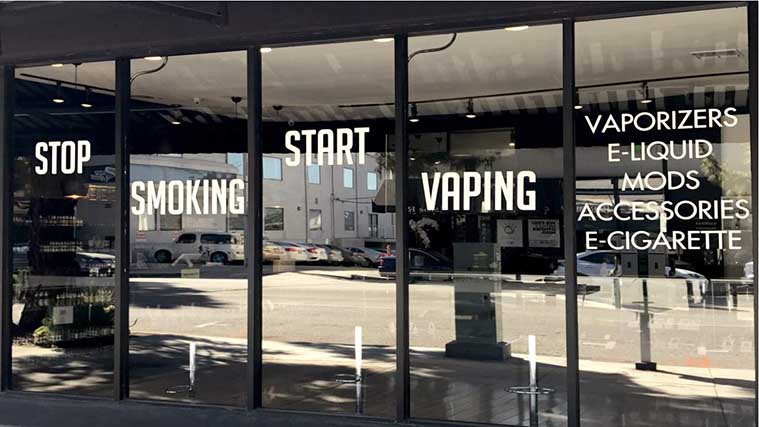 Vinyl letterings on windows