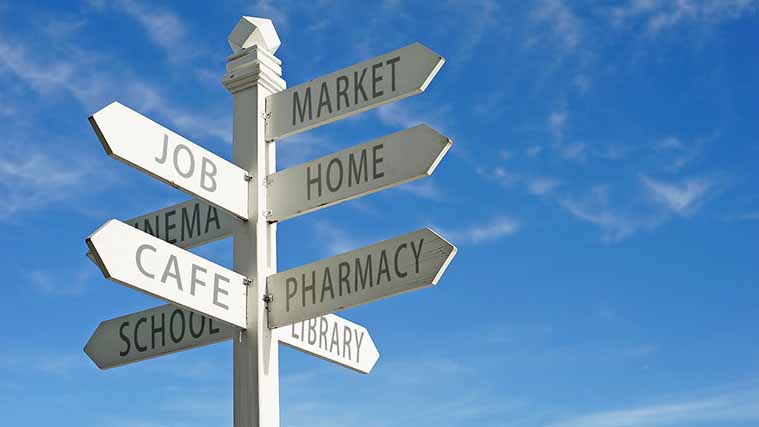 Wooden Directional Road Sign