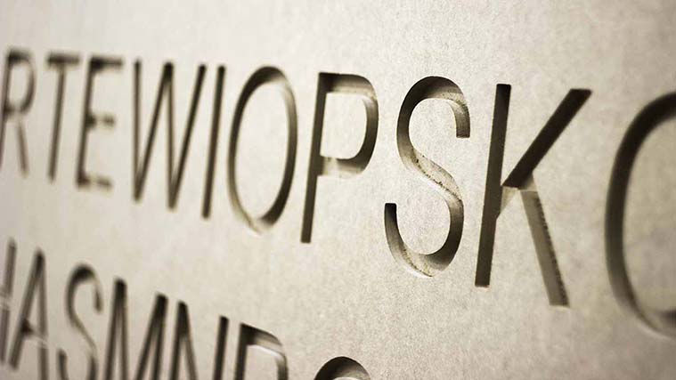 Wooden engraved letter sign