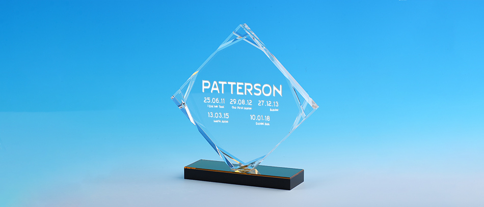 Patterson transparent acrylic stand award