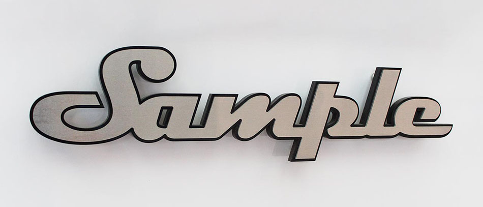 Sample aluminum channel letters on wall