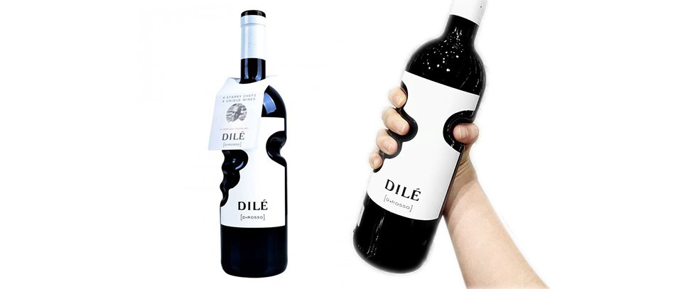 Brand identifying creative bottle layout