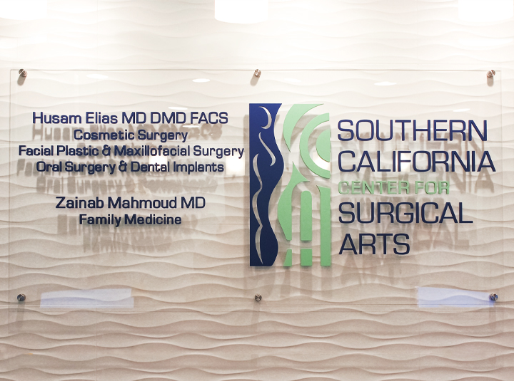 Southern California Center for Surgical Arts acrylic business sign for interior branding