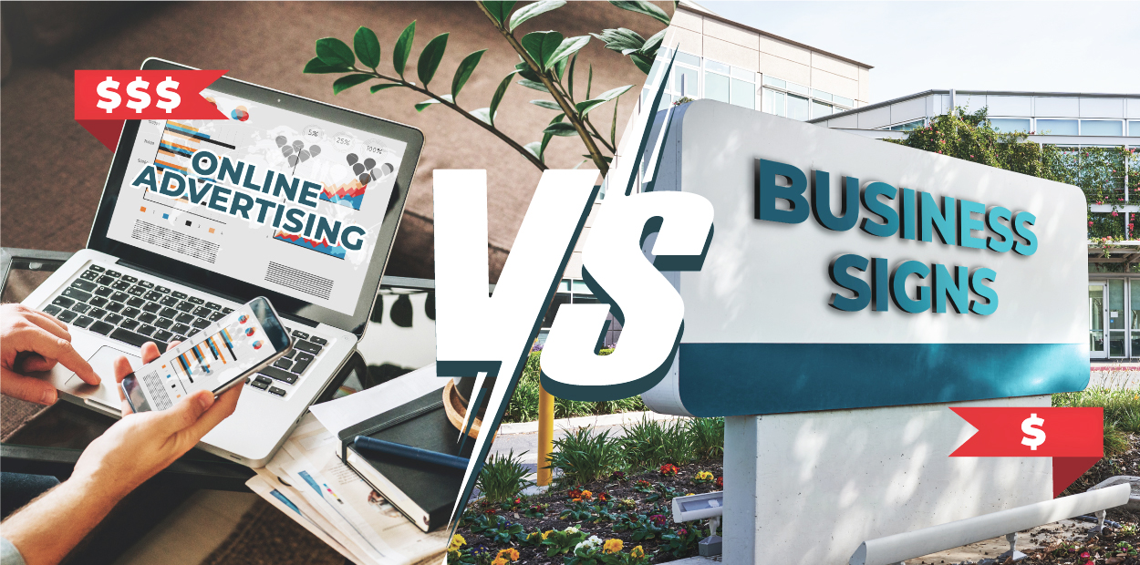 Online advertising vs business signs