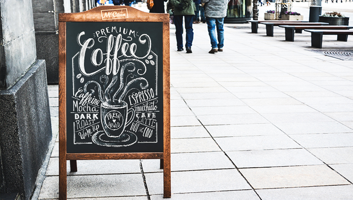 cafe sandwich board