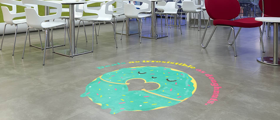 Pleasant donut floor decal