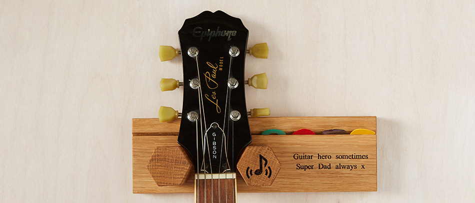 Personalized wooden guitar stand