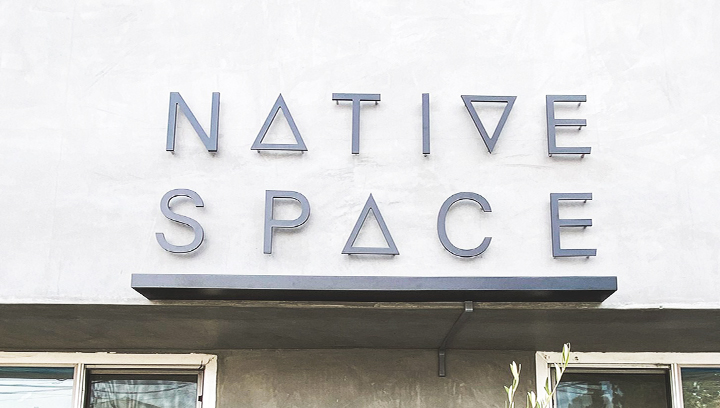 Native Space standard aluminum sign with brand name 3d letters for outdoor branding