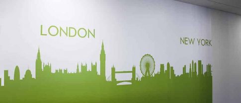 London personalized green wall graphics - Front Signs