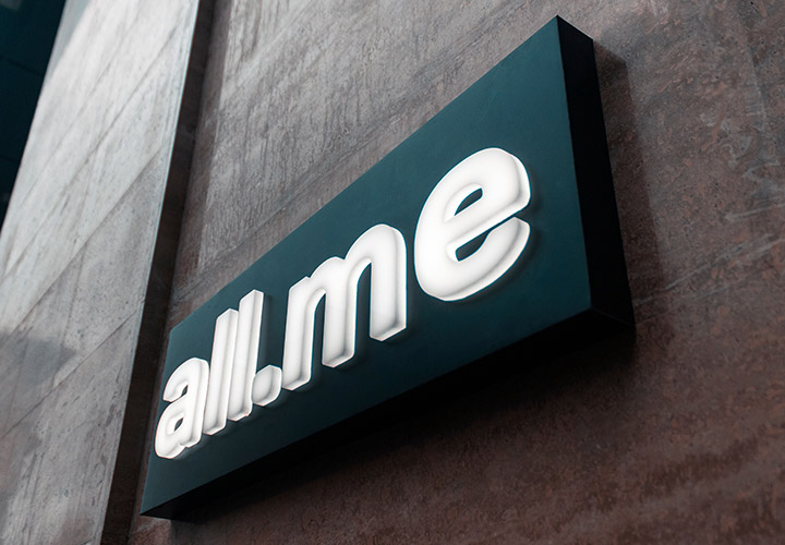 All.me push through sign related to channel letters
