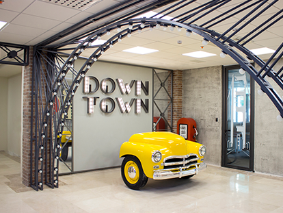 Down Town office signs in custom styles made of aluminum, acrylic and pvc for interior design