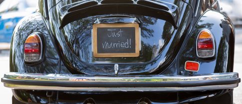 Just married chalkboard car sign