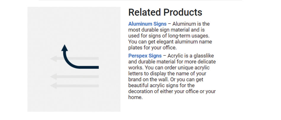 Related products section at Front Signs Related-products-section-at-Front-Signs