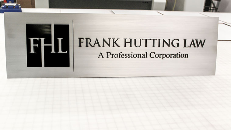 Business Brushed Aluminum Sign