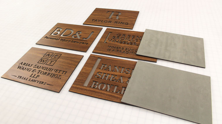 Cut through wooden signs