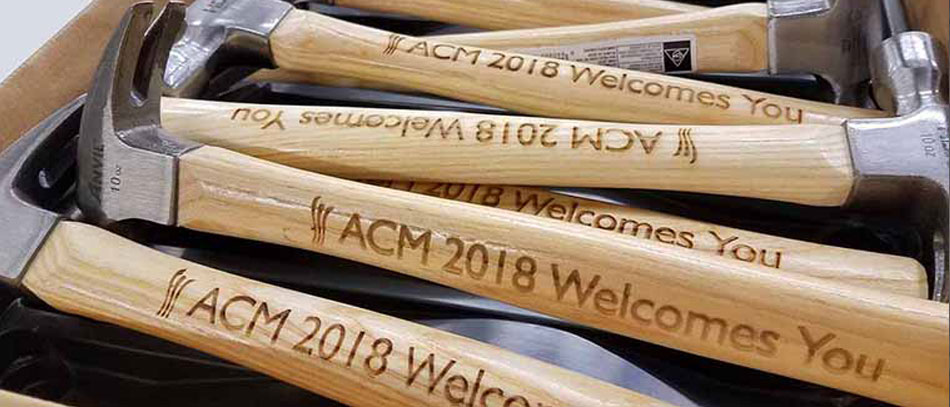 ACM-2018-welcome-hammers-with-laser-engravings